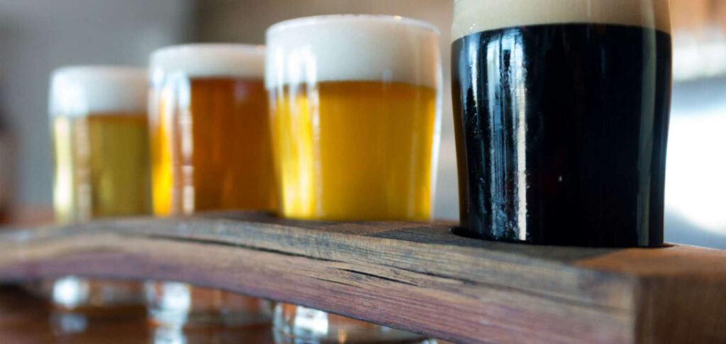 flight of nanaimo craft beer